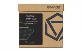 Elixings Organic Rama Tulsi Ocimum Tenuiflorum Loose Leaf Cut  Box  114 grams